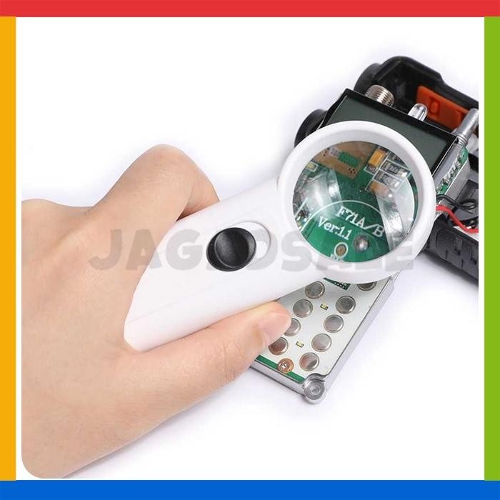 

SALE Kaca Pembesar Handheld Service Pocket Optikal Magnifier 8X + Senter LED Portable