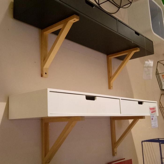 Rak Dinding Serbaguna Minimalis Gantung 2 Laci Ukuran 100x25x11cm