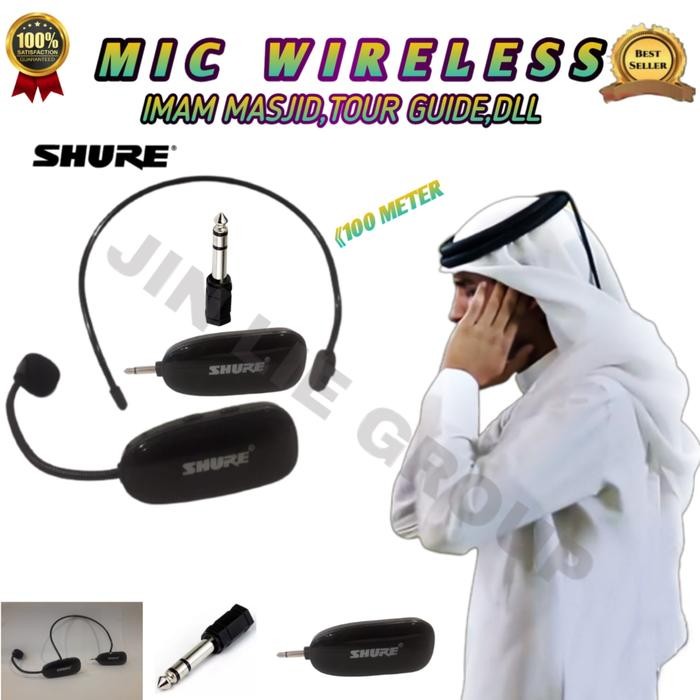 Ready MIC SHURE SH 02 WIRELESS BANDO CLIP ON IMAM MASJID