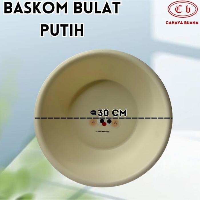 Baskom Putih Plastik Tebal Diameter 30 cm Baskom serbaguna/ baskom air