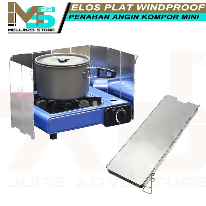 elos plat penahan angin kompor camping mini portable camping stove winshield penahan angin kompor