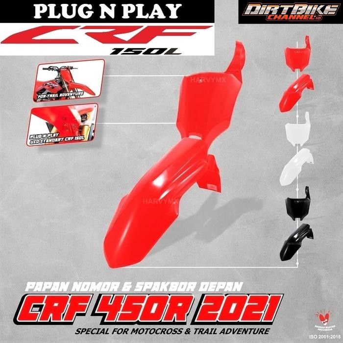 Spakbor Depan Crf 450 & Papan Nomor Crf450 Pnp Crf 150 Klx Dtracker
