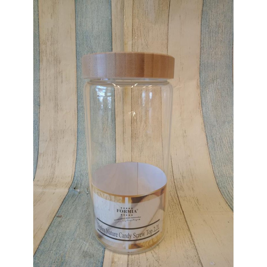 Formia Stoples Toples Kaca Tutup Kayu Kecil Sedang Besar Ramadhan