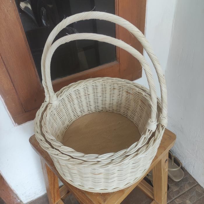 keranjang buah rotan bulat