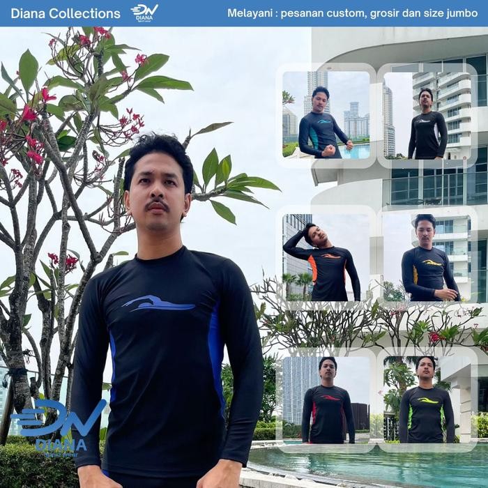 ORIGINAL Baju renang pria/Baju renang pria jumbo/Baju renang dewasa/Atasan renang lengan panjang