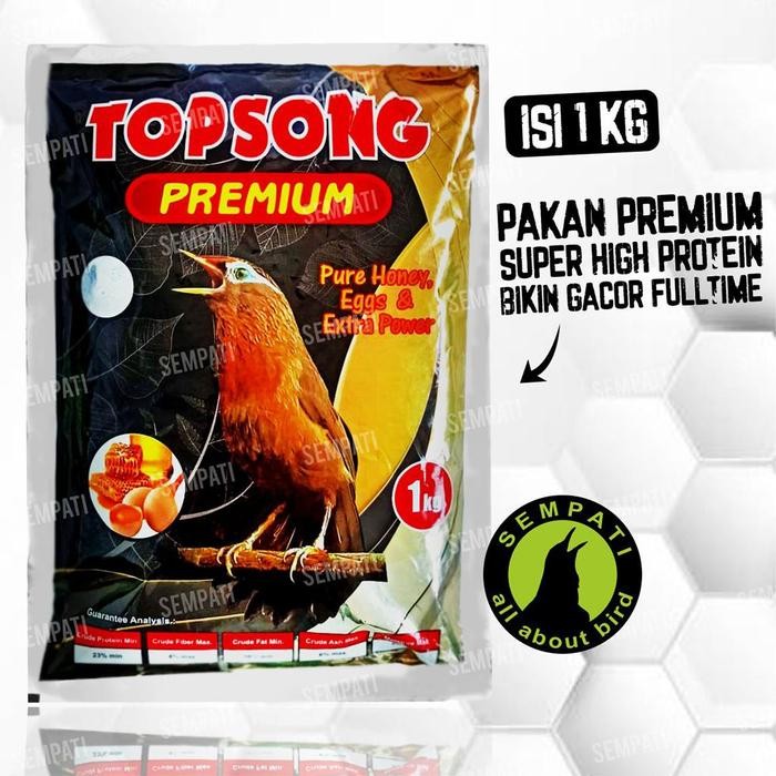 ces0- Sempati Topsong Top Song Premium Voer Pur Pakan Burung Wambi Hwa Mei Hwamei Murai