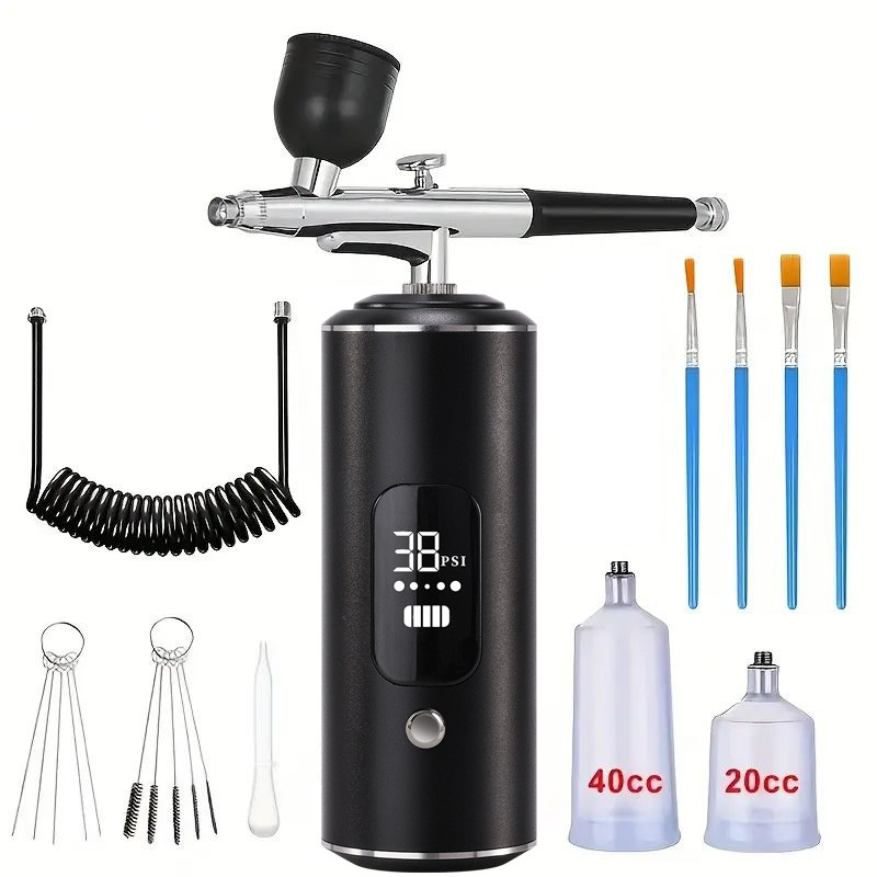 IMPORT Cordless Spray Gun Kit with Display Adjustable 3 , Nail Gun Set, Anti-Clogging, Includes