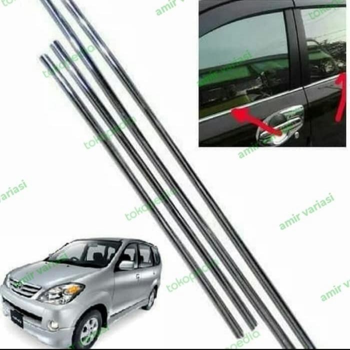 Ready List Kaca Samping Mobil Avanza/Xenia 2005-2011 Bahan Stainless Steel 4 Pcs Sudah Termasuk Lem