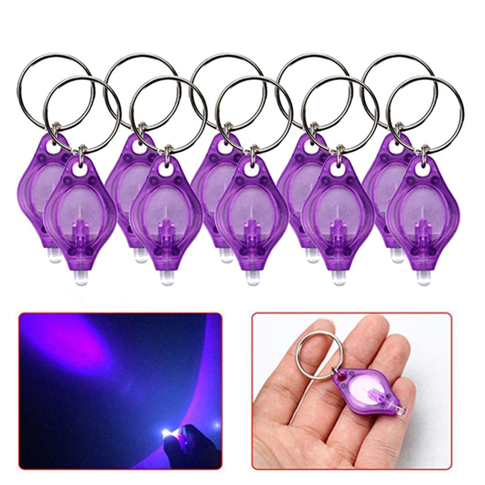 1Pc UV Mini Keychain LED Flashlight Promotion Gifts Torch Light Lamp Key Ring Light Torch Black