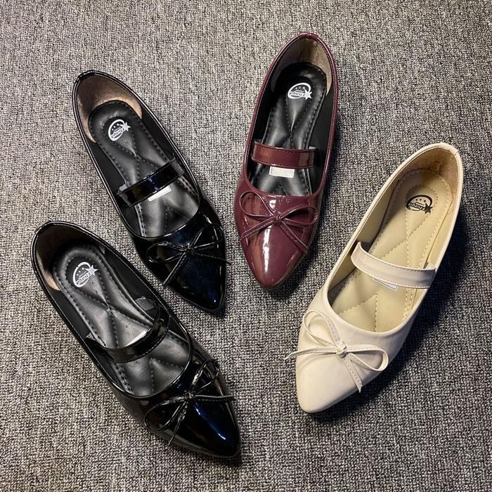 Donatello - Sepatu Wanita Flatshoes Slip On Motip Pita Tali Karet