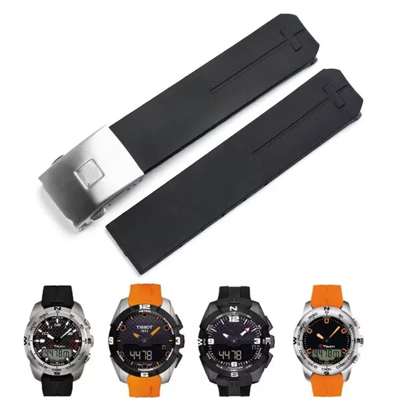 IMPORT Silicone Rubber watch Band For Tissot 1853 Tengzhi T-Touch original T013 Waterproof watch