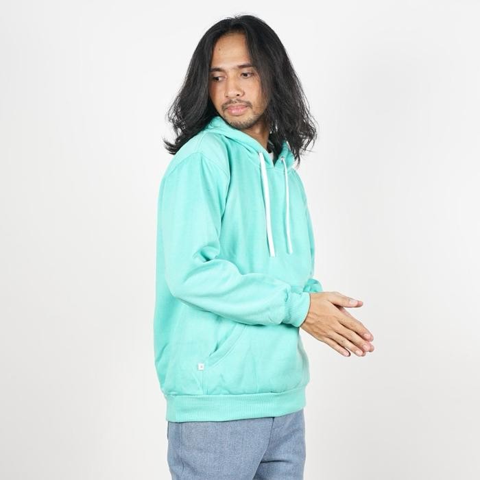 7ccl- Jaket Sweater Polos Hoodie Jumper Hijau Mint - Premium Quality