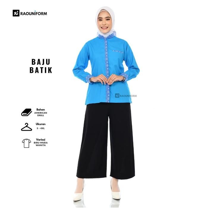 ASLI Batik Kombinasi Pria/Seragam Kantor/Kemeja Kantor Pria/Baju Kemeja Batik Pria Bordir Kancing