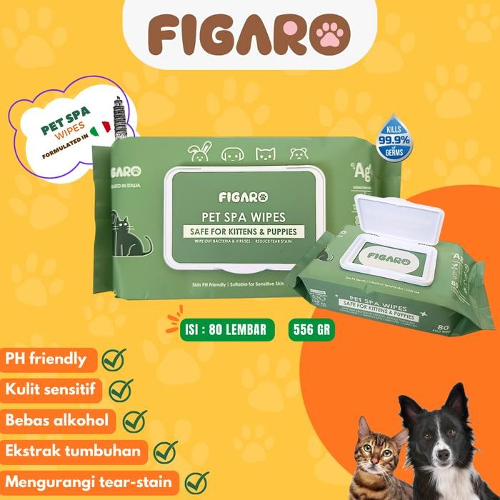 m1nc- Figaro Pet Spa Wipes Keto Collagen Stain Remover 80 Sheets