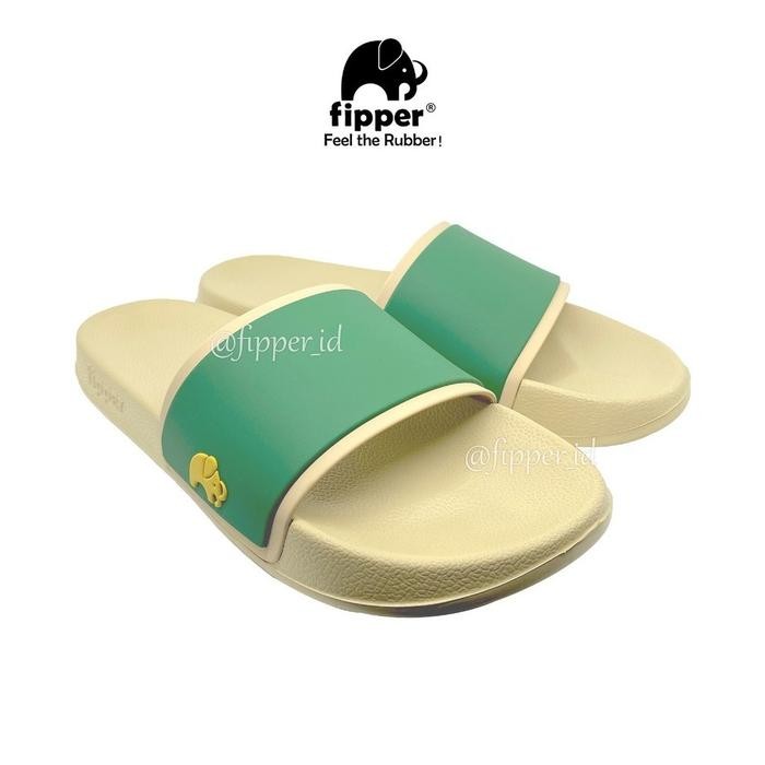 [Fipper Slip On] - Brown Warm/Green Verdian/Gold - Sandal Selop Pria & Wanita Original