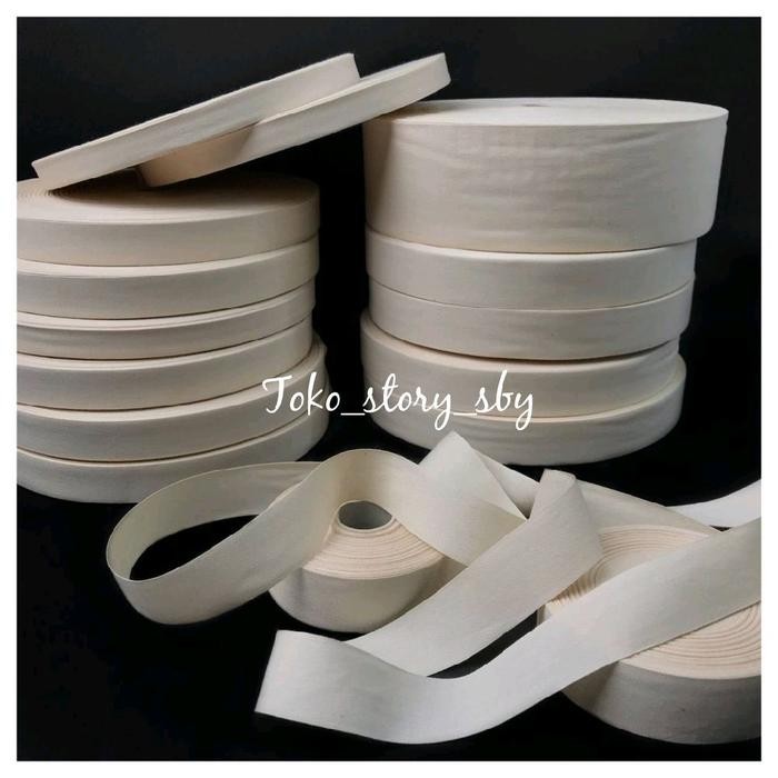 AtKqita- 10 Meter - Label Katun Polos/Label Pita Katun Polos