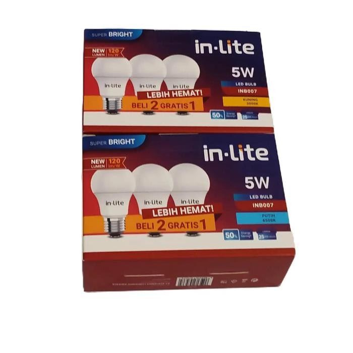 BERKUALITAS Lampu LED Inlite 5 watt 7 watt 9 watt 12 watt 15 watt 18 watt beli 2 gratis 1 warna
