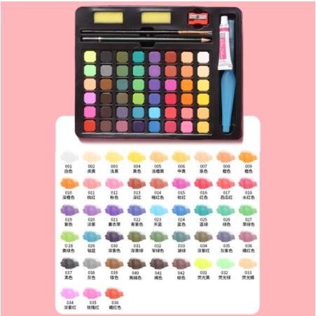 48/36 Warna Watercolor Set Cat Air Set (Termasuk Kuas dan Kertas Gambar) / Cat Air Padat / Solid