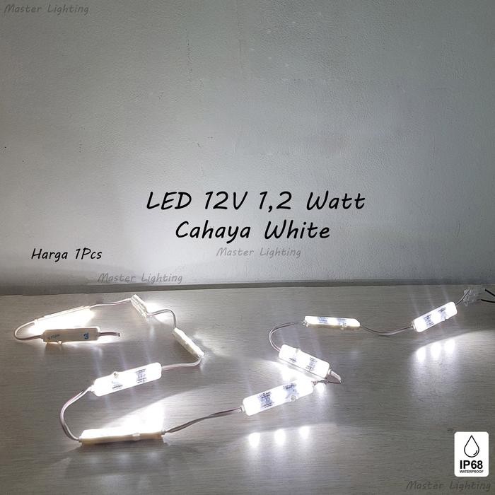 Lampu Module Led Samsung 1.2Watt 12Volt Ip68 Cahaya White Warm White 3Mata Waterproof