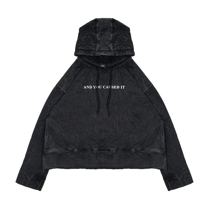 Sale Moxie Hoodie Crop Washed Oversize Unfinish Unisex Youth