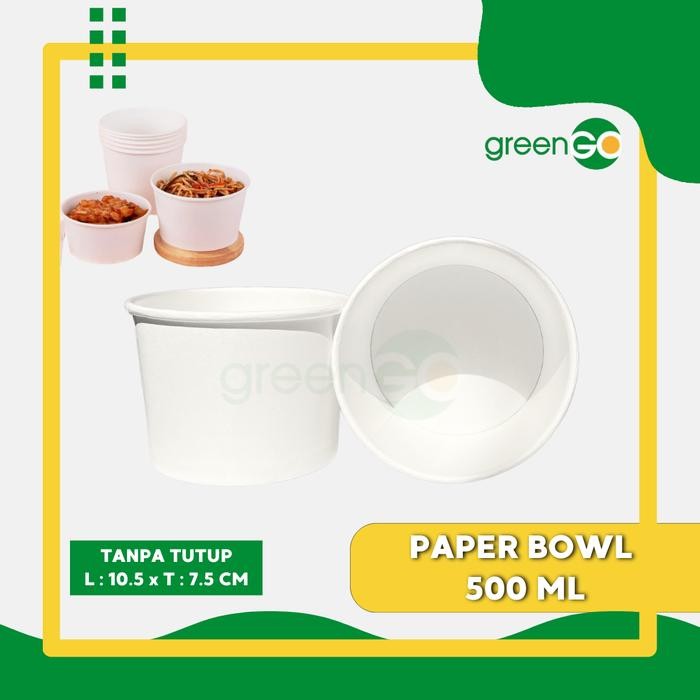 PAPER BOWL POLOS 500ML & 720ML ISI 50PCS TANPA TUTUP PAPER BOWL YOSHINOYA PAPER BOWL CHICKEN KATSU