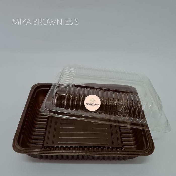 1 PAK 50 pcs Mika Brownies S M L Plastik kue Tempat Makan GROSIR