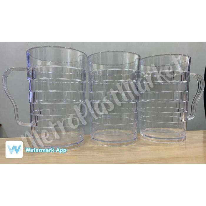 Gelas plastik kristal 500ml Mug plastik 500ml Gelas plastik bening