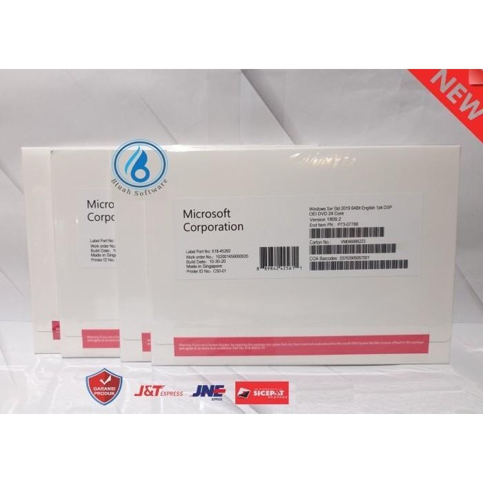 Windows Server 2019 Standard Original 24 Core 5 Cal Lifetime Fullpack