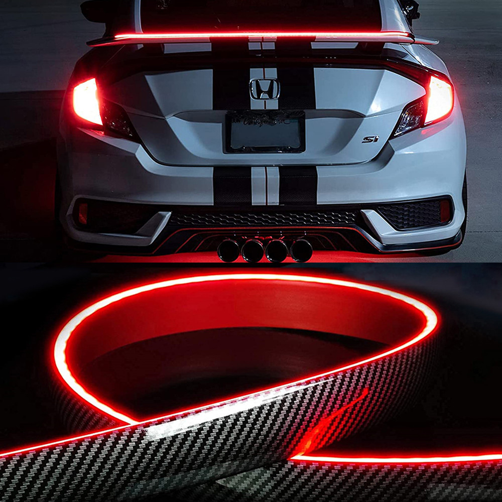 For bmw e90 e60 f30 e39 AUDI A4 A3 A5 120cm Carbon Fiber Led Spoiler