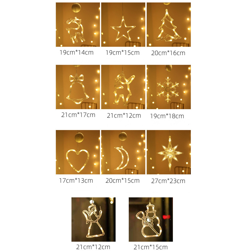Christmas Ornaments Hanging LED Lights Bedroom Decoration Christmas Decorations Home Window Glass De