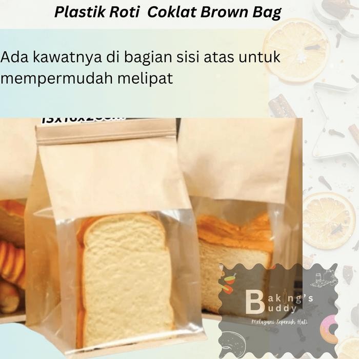 Plastik Roti Brown Bread Bag Patisserie Bag Tas Roti