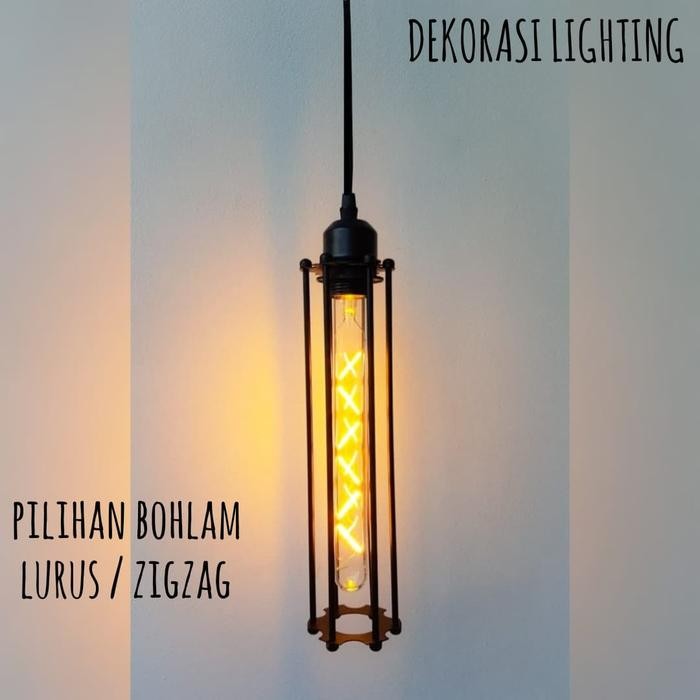 Unik L650 Lampu Gantung Vintage1Lampu+ Lampu Filamen Edison Led 6-7W Terlariss 