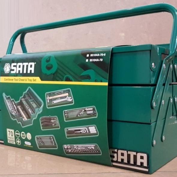 Terlaris Sata 95104A-70 6Pt Cantilever Mechanic Tool Box Set 70Pcs Tool Kit Set