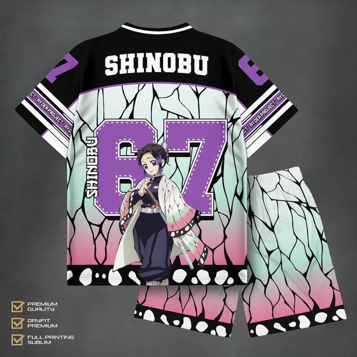 Setelan Jersey Anak Shinobu Premium Fullprint 67 Setelan Anak Anime Shinobu 67 Bahan Dryfit Lembut