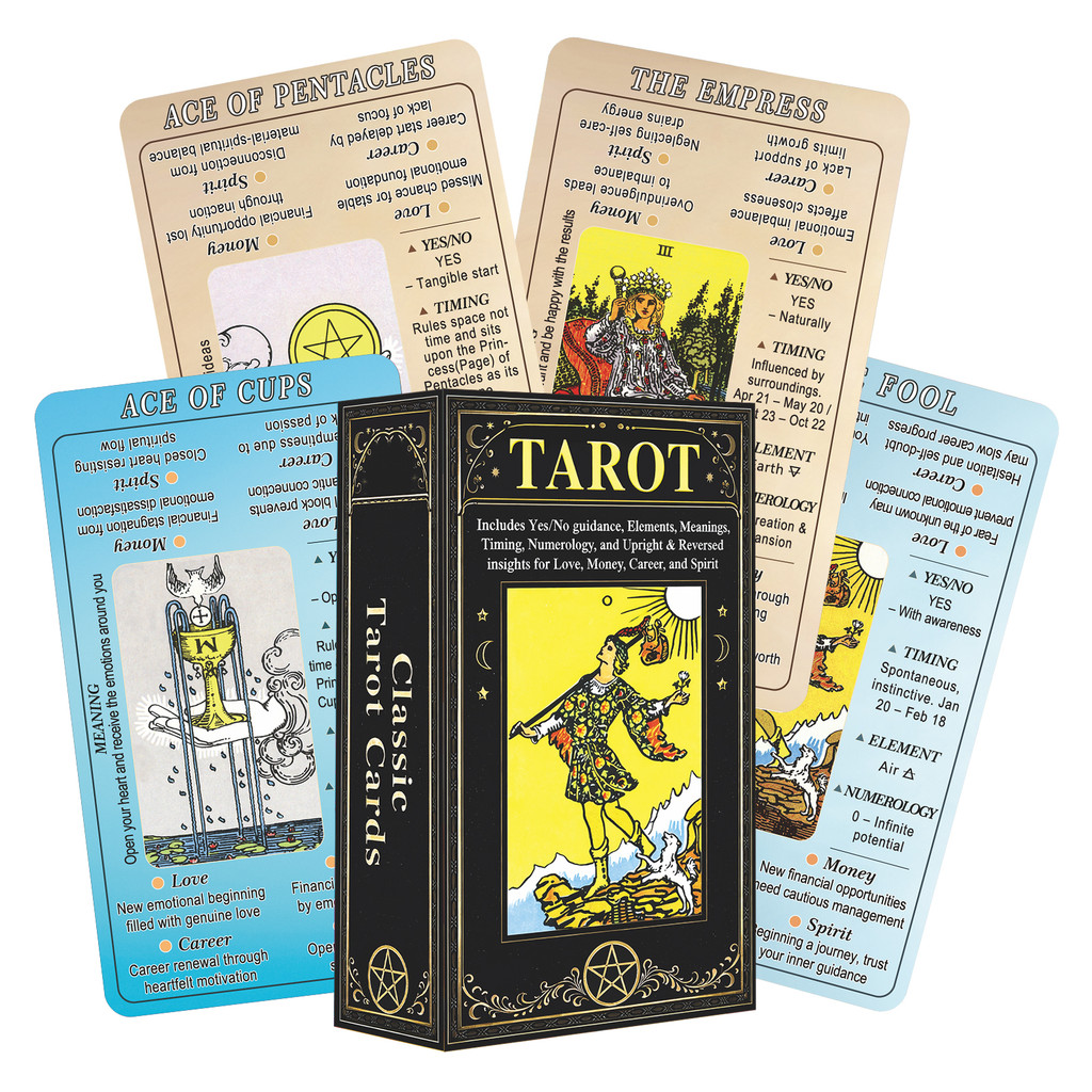 Keyword Tarot Deck, 78 cards with keyword interpretations, suitable for both beginners and