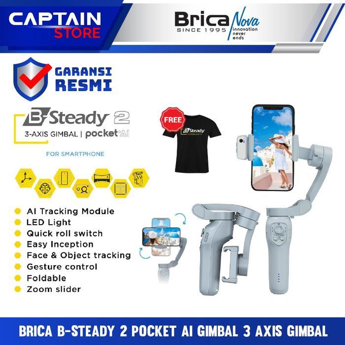 Brica B-Steady 2 Pocket AI Gimbal 3 Axis Gimbal - B-Steady 2 Pocket AI