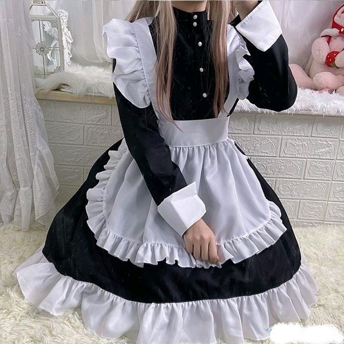Maid Dress Lolita/Dress Cosplay Anime Pembantu Diskon Sell