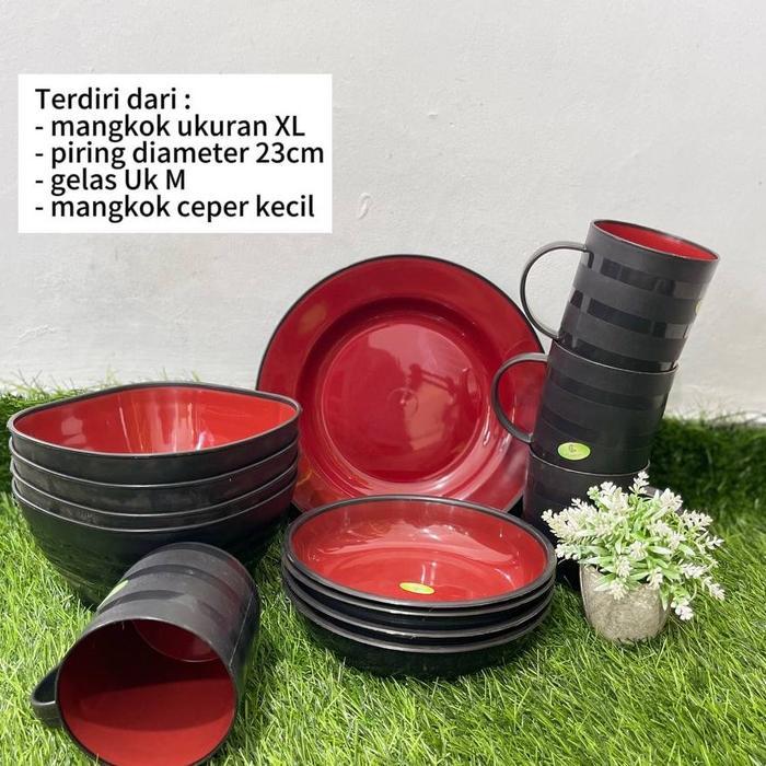 Mangkuk Ramen Set 12 Pcs Isi 3 Piring Makan 3 Mangkok Ramen 3 Cangkir Gagang 3 Mangkok Lodor