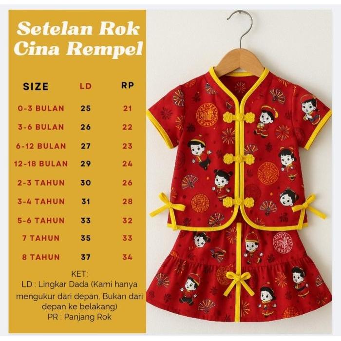 Official Setelan Baju Cina Rok Anak Cewek Paling Terlaris//Baju Imlek Anak Paling Termurah Motif