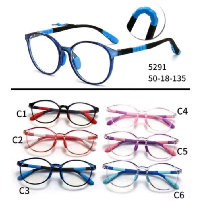 Official Frame Kacamata Anak Lensa Anti Radiasi Komputer ( Blueray ) 5291 Sd Kacamata Kacamata