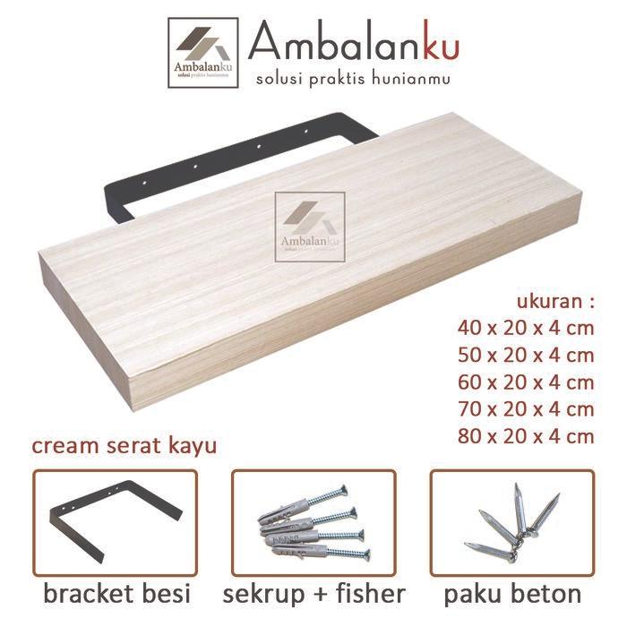 Diskon Ambalan Dinding Rak Serbaguna Ukuran 40 X 20 X 4 Cm Plywood Pvc Sheet Besi Kuat Warna Putih