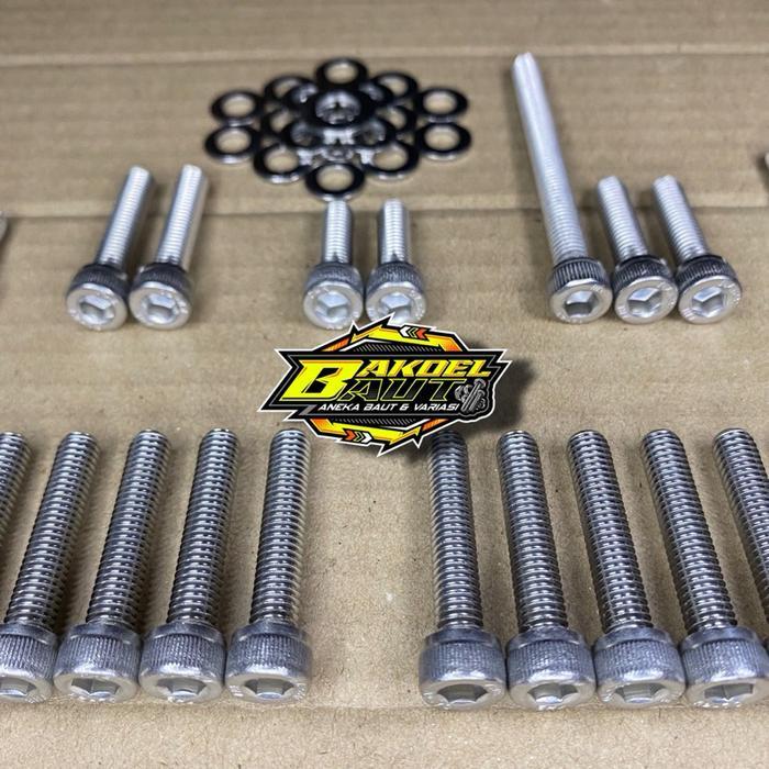 Baut L Blok Mesin NEW CB 150R & NEW CBR 150R Fullset Crankcase Stainless Anti Karat - Motorcycle