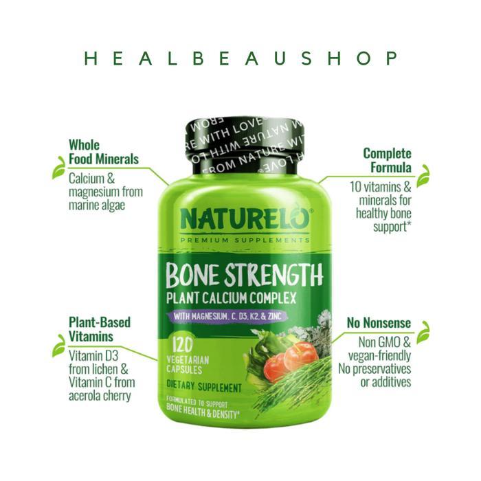 Bone Strength Vitamin Tulang Kalsium Magnesium D3 K2 Zinc Halal Ori US