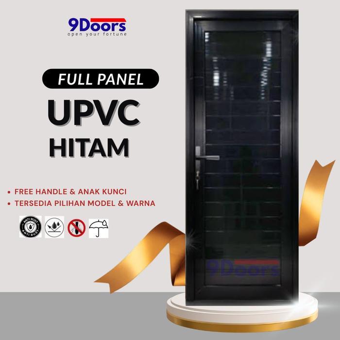 PINTU TOILET UPVC CONCH SWING HITAM 70x200 70x210 80x200 80x210 80x220 90x210 90x220 90x230 90x240 R