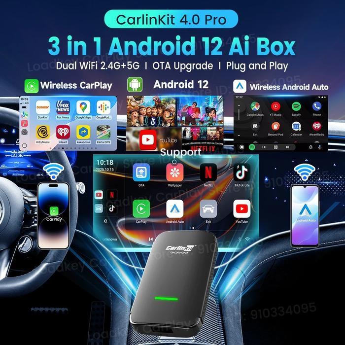 CARLINKIT Android TV Box for Wireless Apple Carplay Car Multimedia Android Auto USB Dongle