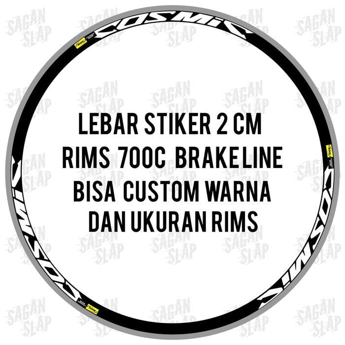 Stiker Decal Rims Mavic Cosmic Lebar Sticker 2 Cm Rims 700c