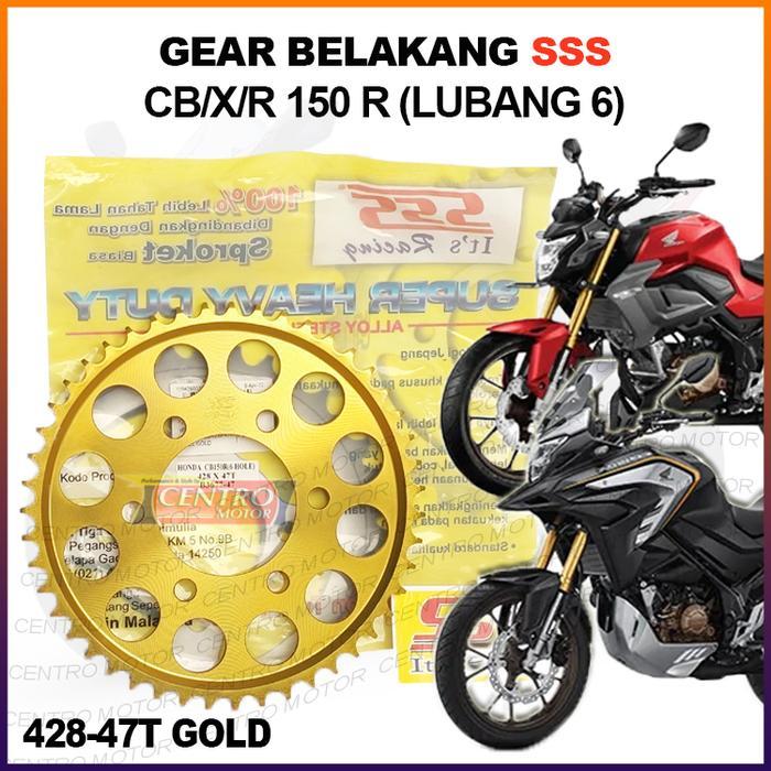Gear Belakang Cb150R/Cbx150R/Cbr150R. Sss 428-47T Lubang 6 Gold
