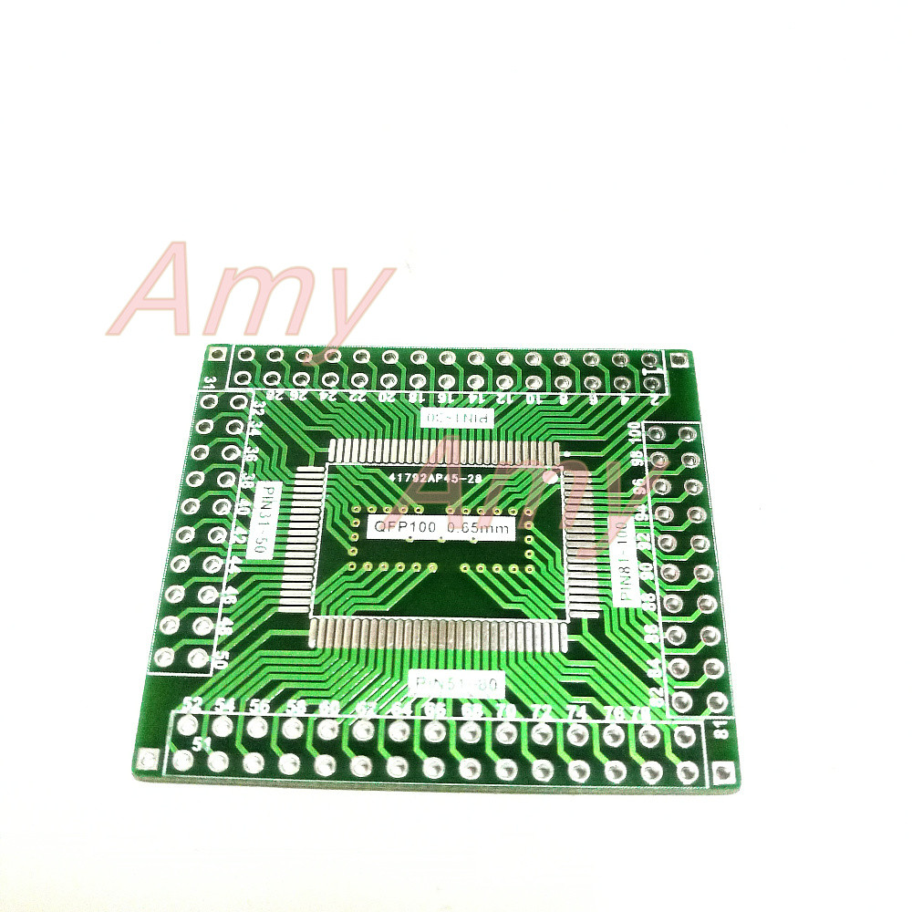 10pcs/lot LQFP100 turn DIP adapter plate 0.65mm pin pitch RTL8019 Ethernet chip cy7c68013