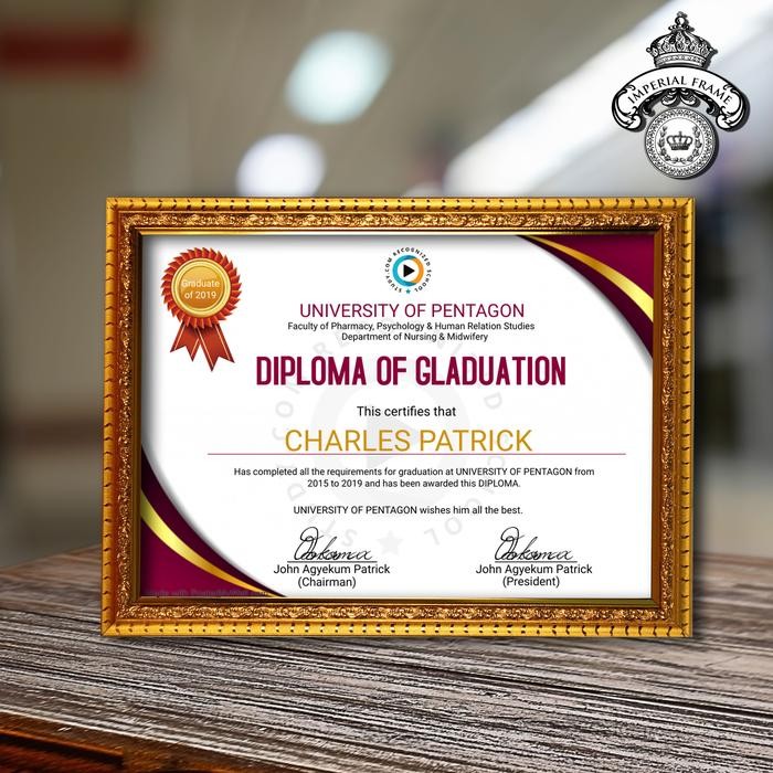 New Bingkai Frame Figura Foto Ijazah A4 ( 21x30 cm ) silver / gold