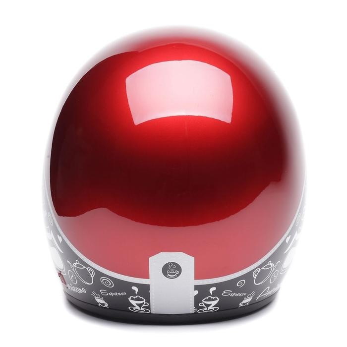 Promo Helm Retro Bogo Dewasa Sni Motif Kopi / Coffee - Merah / Red